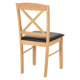 Wooden Dining Chairs With Faux Leather Seat in Set Of 2 - Mason
