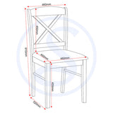 Wooden Dining Chairs With Faux Leather Seat in Set Of 2 - Mason