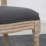 Wooden Dining Chairs With Polyester Fabric Seat in Set Of 2 - Velmora