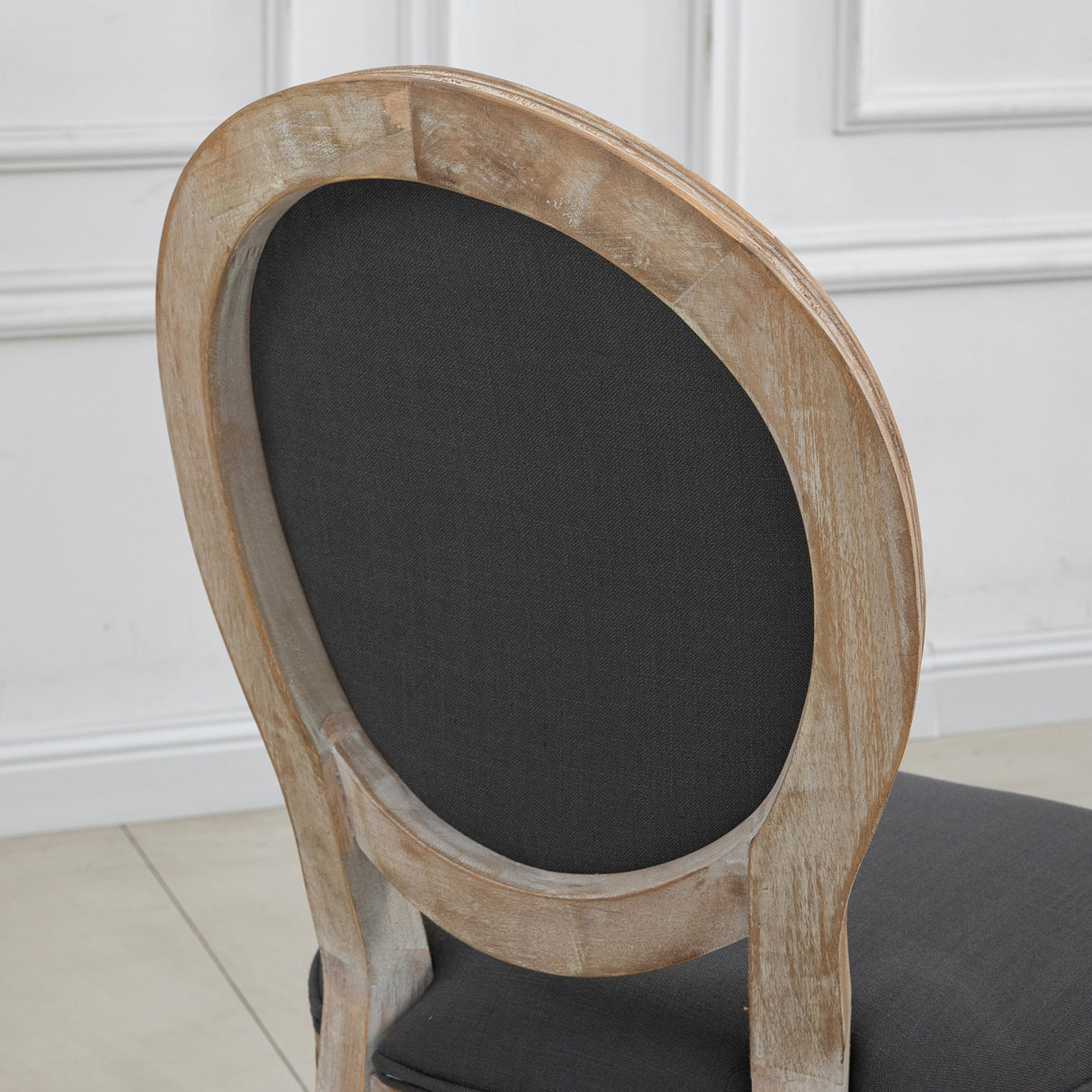 Wooden Dining Chairs With Polyester Fabric Seat in Set Of 2 - Velmora
