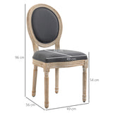 Wooden Dining Chairs With Polyester Fabric Seat in Set Of 2 - Velmora