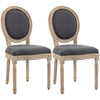 Wooden Dining Chairs With Polyester Fabric Seat in Set Of 2 - Velmora