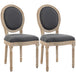 Wooden Dining Chairs With Polyester Fabric Seat in Set Of 2 - Velmora