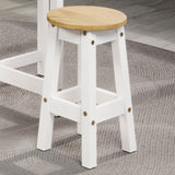 Wooden Dining Stool 30cm Round in Set Of 2 - Corona