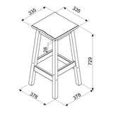 Wooden Dining Table 100cm Wide Curved Edged With 4 Dining Stools - Corona