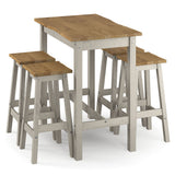 Wooden Dining Table 100cm Wide Curved Edged With 4 Dining Stools - Corona