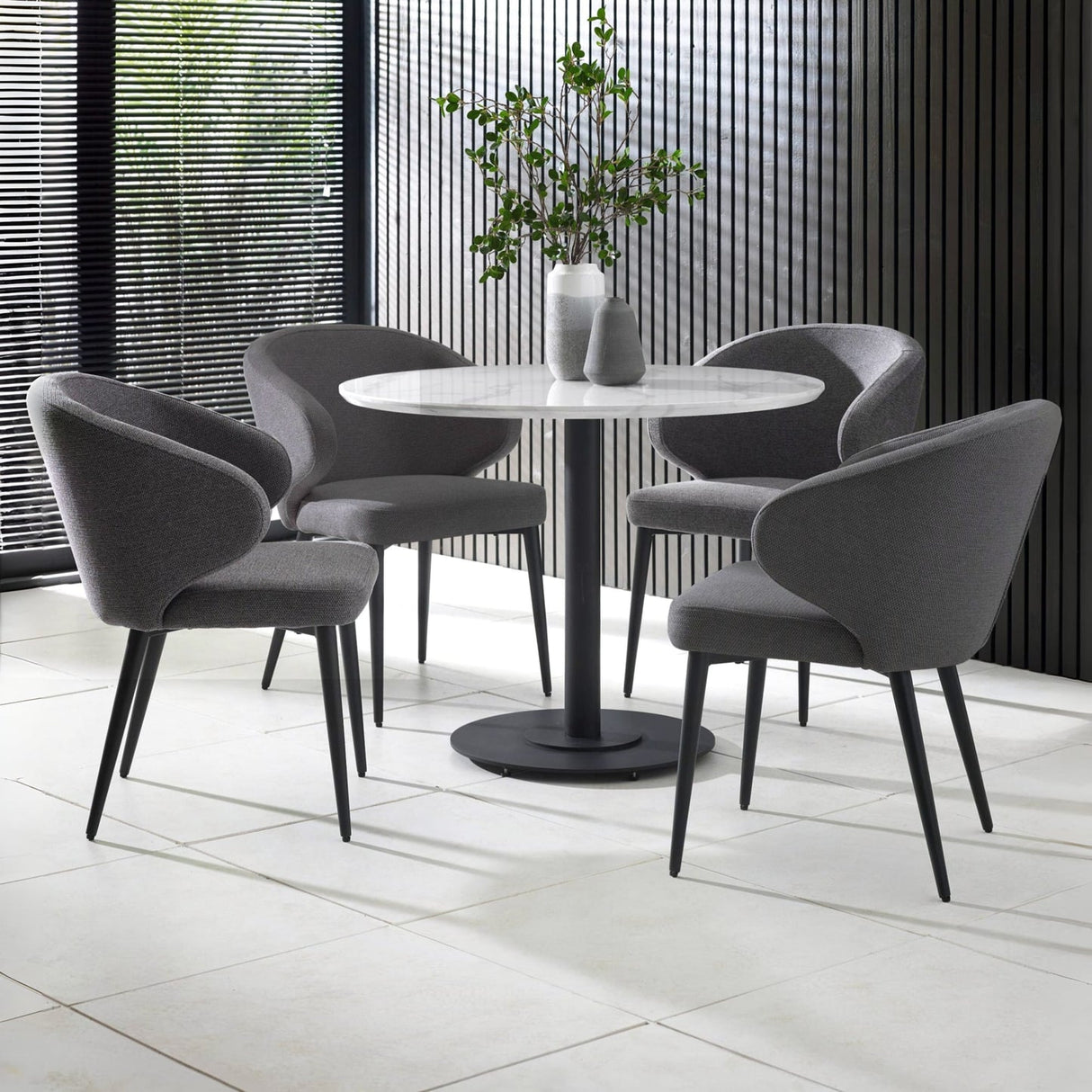 Wooden Dining Table 100cm Wide for 4 People Round - Luca