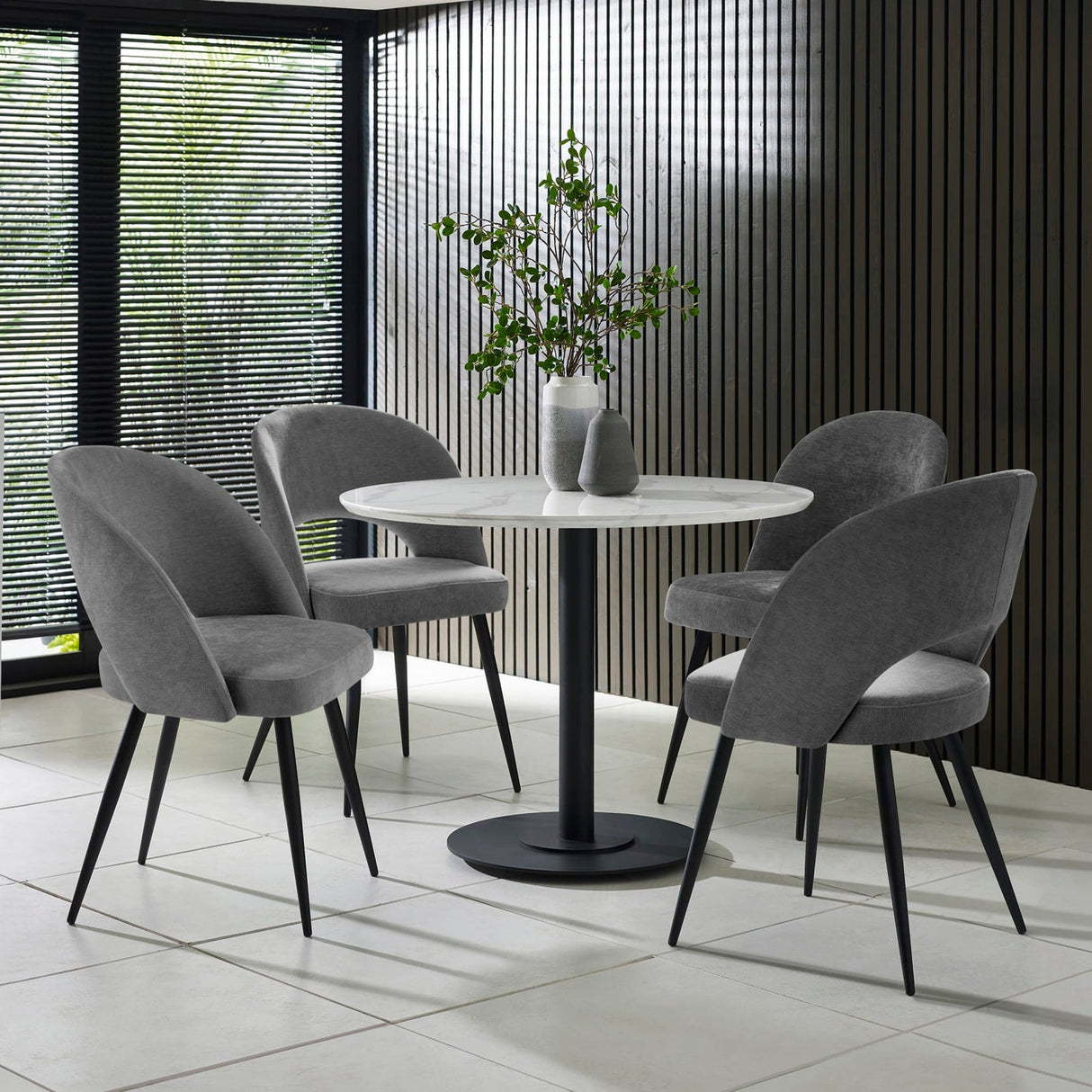 Wooden Dining Table 100cm Wide for 4 People Round - Luca