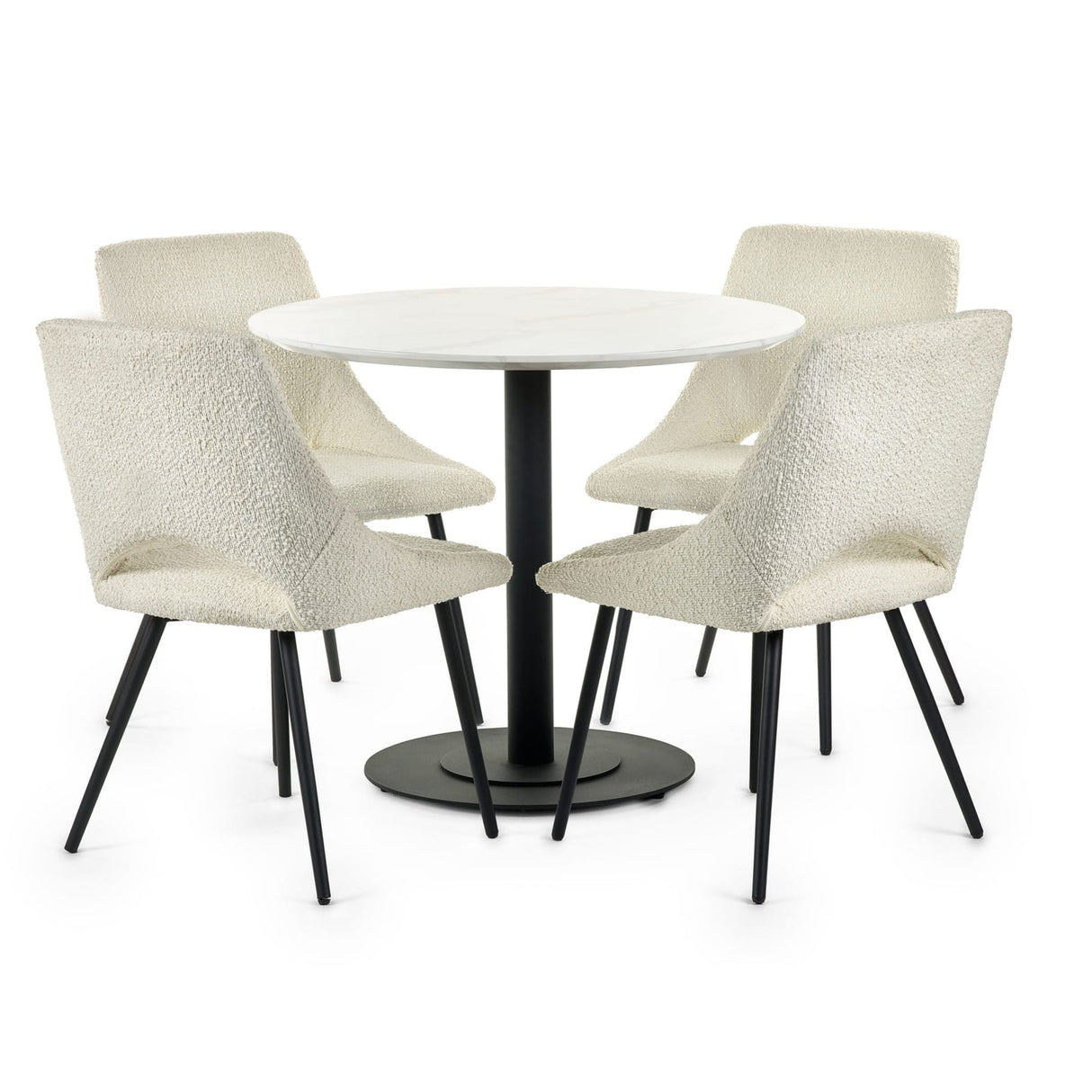 Wooden Dining Table 100cm Wide for 4 People Round - Luca
