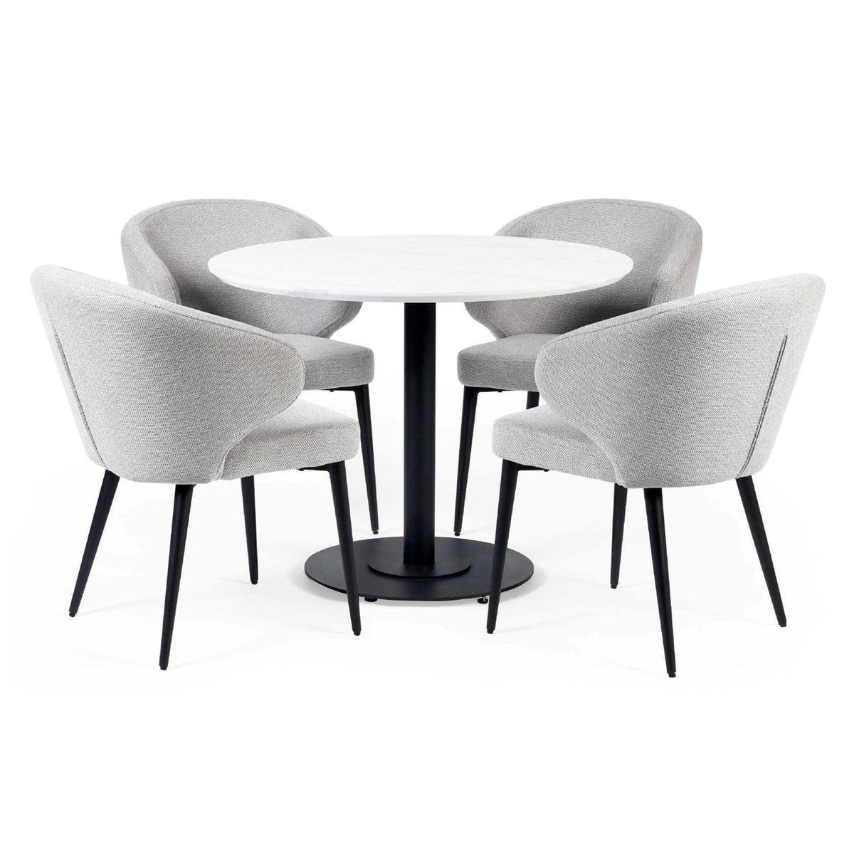 Wooden Dining Table 100cm Wide for 4 People Round - Luca
