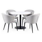 Wooden Dining Table 100cm Wide for 4 People Round - Luca