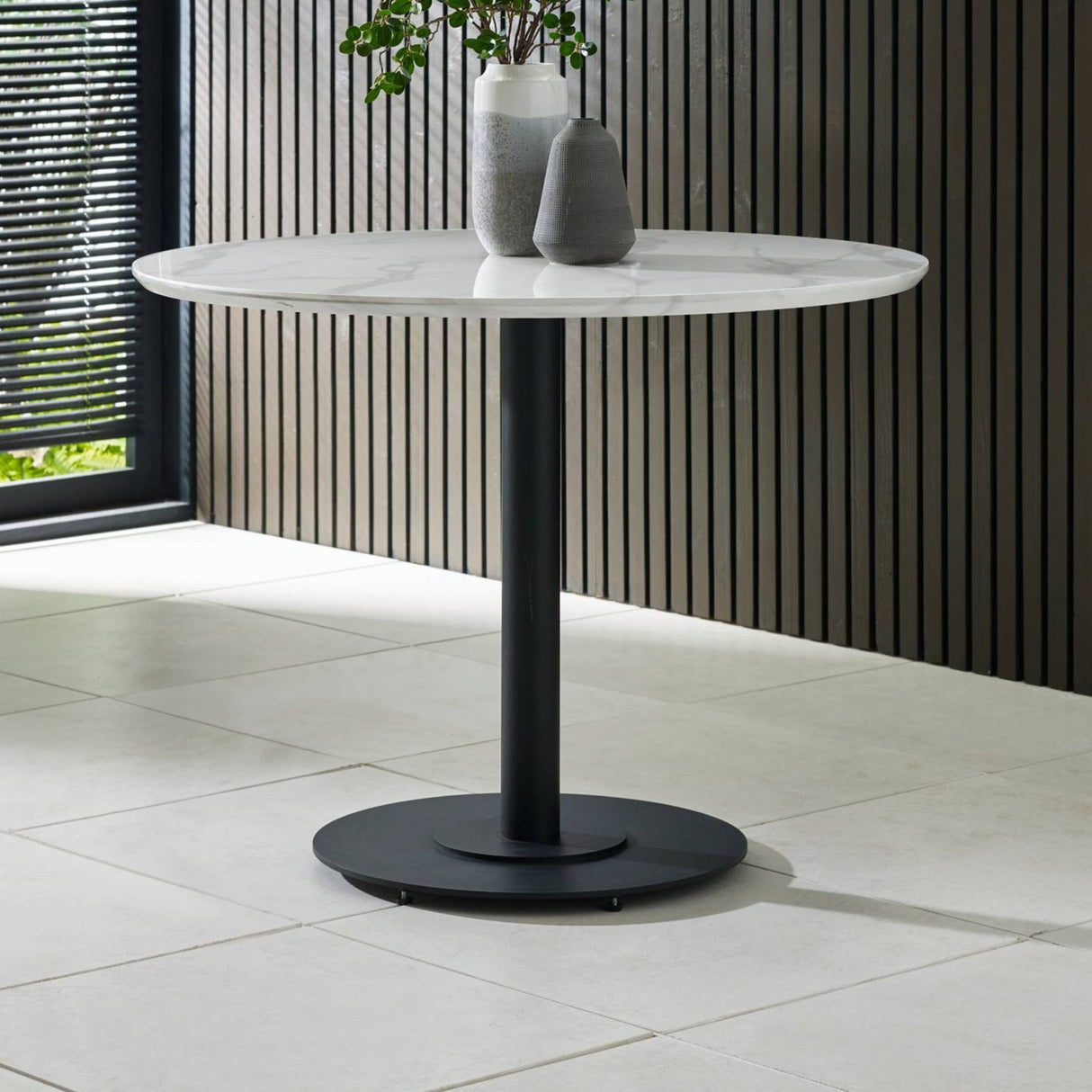 Wooden Dining Table 100cm Wide for 4 People Round - Luca