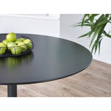 Wooden Dining Table 100cm Wide for 4 People Round - Nero