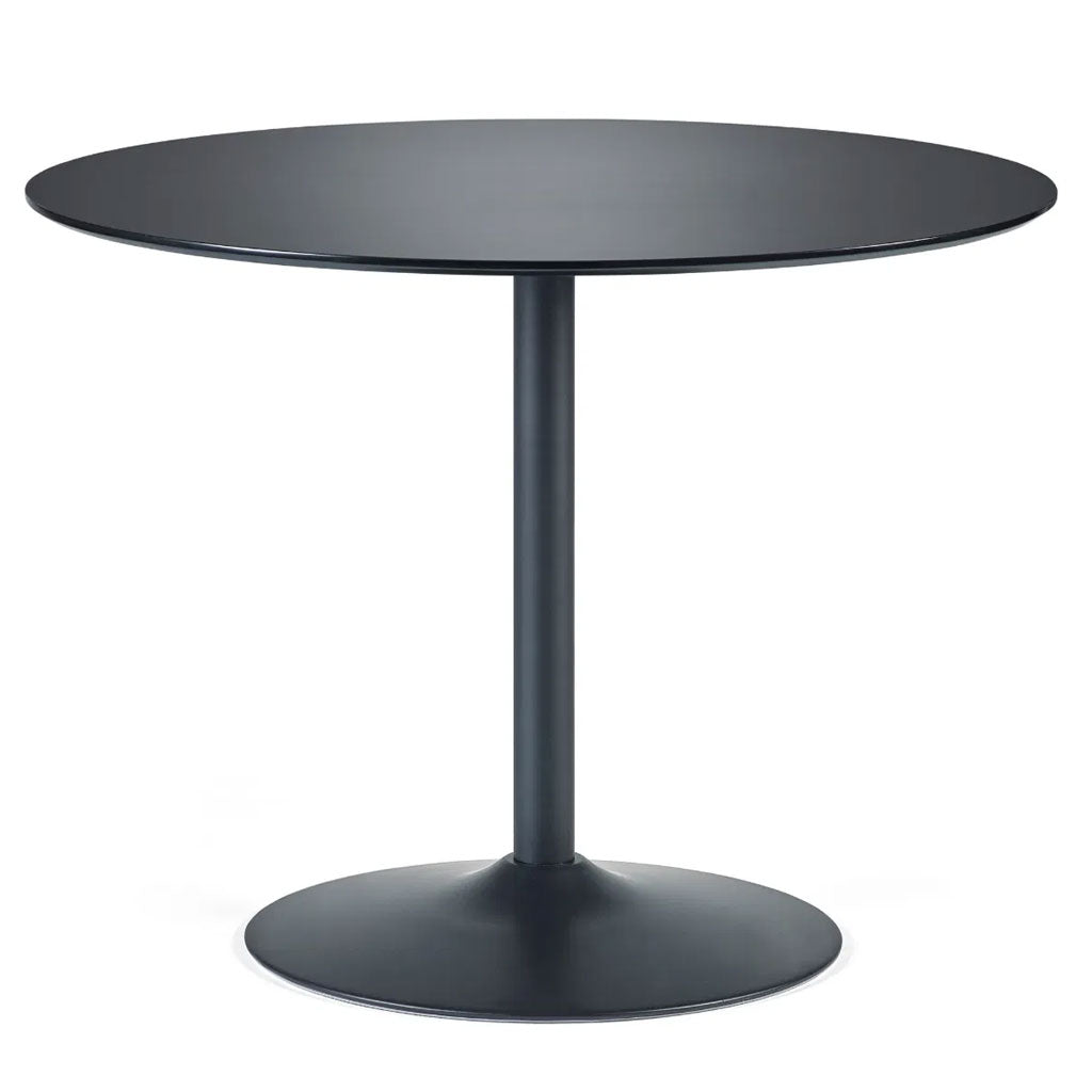Wooden Dining Table 100cm Wide for 4 People Round - Nero