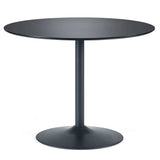 Wooden Dining Table 100cm Wide for 4 People Round - Nero