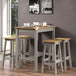 Wooden Dining Table 100cm Wide With 4 Dining Stools - Corona