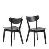 Wooden Dining Table 105cm Wide Round With 4 Roxby Dining Chairs - Roxby