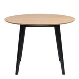 Wooden Dining Table 105cm Wide Round With 4 Roxby Dining Chairs - Roxby