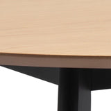 Wooden Dining Table 105cm Wide Round With 4 Roxby Dining Chairs - Roxby