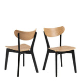 Wooden Dining Table 105cm Wide Round With 4 Roxby Dining Chairs - Roxby