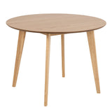 Wooden Dining Table 105cm Wide Round With 4 Roxby Dining Chairs - Roxby
