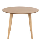 Wooden Dining Table 105cm Wide Round With 4 Roxby Dining Chairs - Roxby