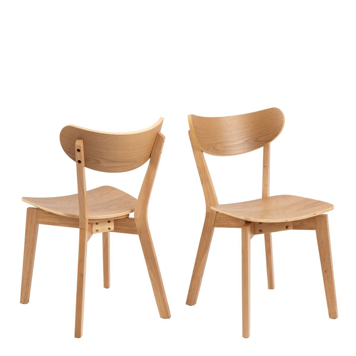 Wooden Dining Table 105cm Wide Round With 4 Roxby Dining Chairs - Roxby