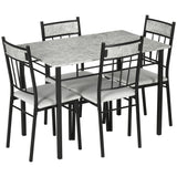 Wooden Dining Table 107cm Wide Rectangular With 4 Chairs - Velmora