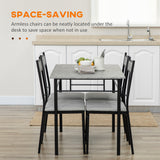 Wooden Dining Table 107cm Wide Rectangular With 4 Chairs - Velmora