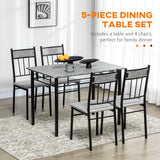 Wooden Dining Table 107cm Wide Rectangular With 4 Chairs - Velmora