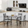 Wooden Dining Table 107cm Wide Rectangular With 4 Chairs - Velmora