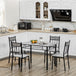 Wooden Dining Table 107cm Wide Rectangular With 4 Chairs - Velmora