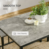 Wooden Dining Table 110cm Wide Rectangular With 1 Bench And 2 Stools - Velmora