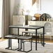 Wooden Dining Table 110cm Wide Rectangular With 1 Bench And 2 Stools - Velmora