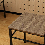 Wooden Dining Table 110cm Wide Rectangular With 4 Chairs And Metal Frame - Velmora