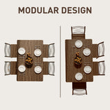 Wooden Dining Table 110cm Wide Rectangular With 4 Chairs And Metal Frame - Velmora
