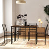 Wooden Dining Table 110cm Wide Rectangular With 4 Chairs And Metal Frame - Velmora