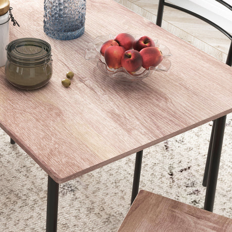 Wooden Dining Table 110cm Wide Rectangular With 4 Chairs - Velmora