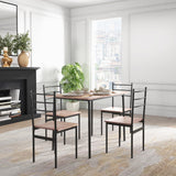 Wooden Dining Table 110cm Wide Rectangular With 4 Chairs - Velmora
