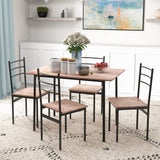 Wooden Dining Table 110cm Wide Rectangular With 4 Chairs - Velmora