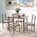Wooden Dining Table 110cm Wide Rectangular With 4 Chairs - Velmora