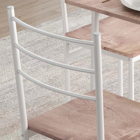 Wooden Dining Table 110cm Wide Rectangular With 4 Chairs - Velmora