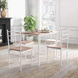 Wooden Dining Table 110cm Wide Rectangular With 4 Chairs - Velmora
