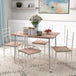 Wooden Dining Table 110cm Wide Rectangular With 4 Chairs - Velmora