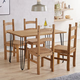 Wooden Dining Table 118cm Wide With 4 Corona Dining Chairs - Augusta