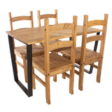 Wooden Dining Table 118cm Wide With 4 Corona Dining Chairs - Texas
