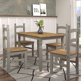 Wooden Dining Table 118cm Wide With 4 Dining Chairs - Corona