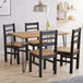 Wooden Dining Table 118cm Wide With 4 Texas Linea Dining Chairs - Augusta