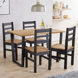 Wooden Dining Table 118cm Wide With 4 Texas Linea Dining Chairs - Texas