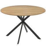 Wooden Dining Table 120cm Wide Round for 4 People - Velmora